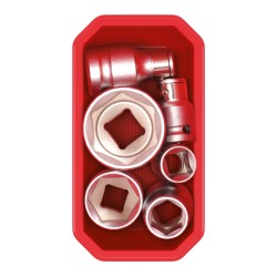 Set di 6 Contenitori XBlock | 7,5x14x10,5 cm | Rosso e Nero | in Plastica